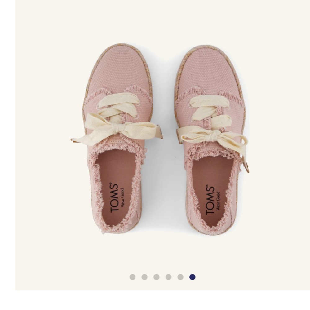 TOMS Blush Lace-Up Espadrilles for Women